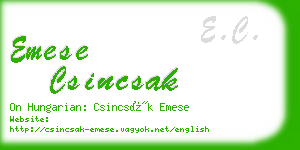 emese csincsak business card